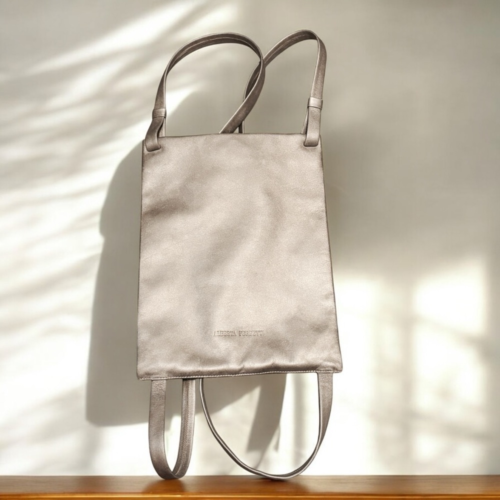 Alberta Ferretti Gold Backpack with Elegant Design